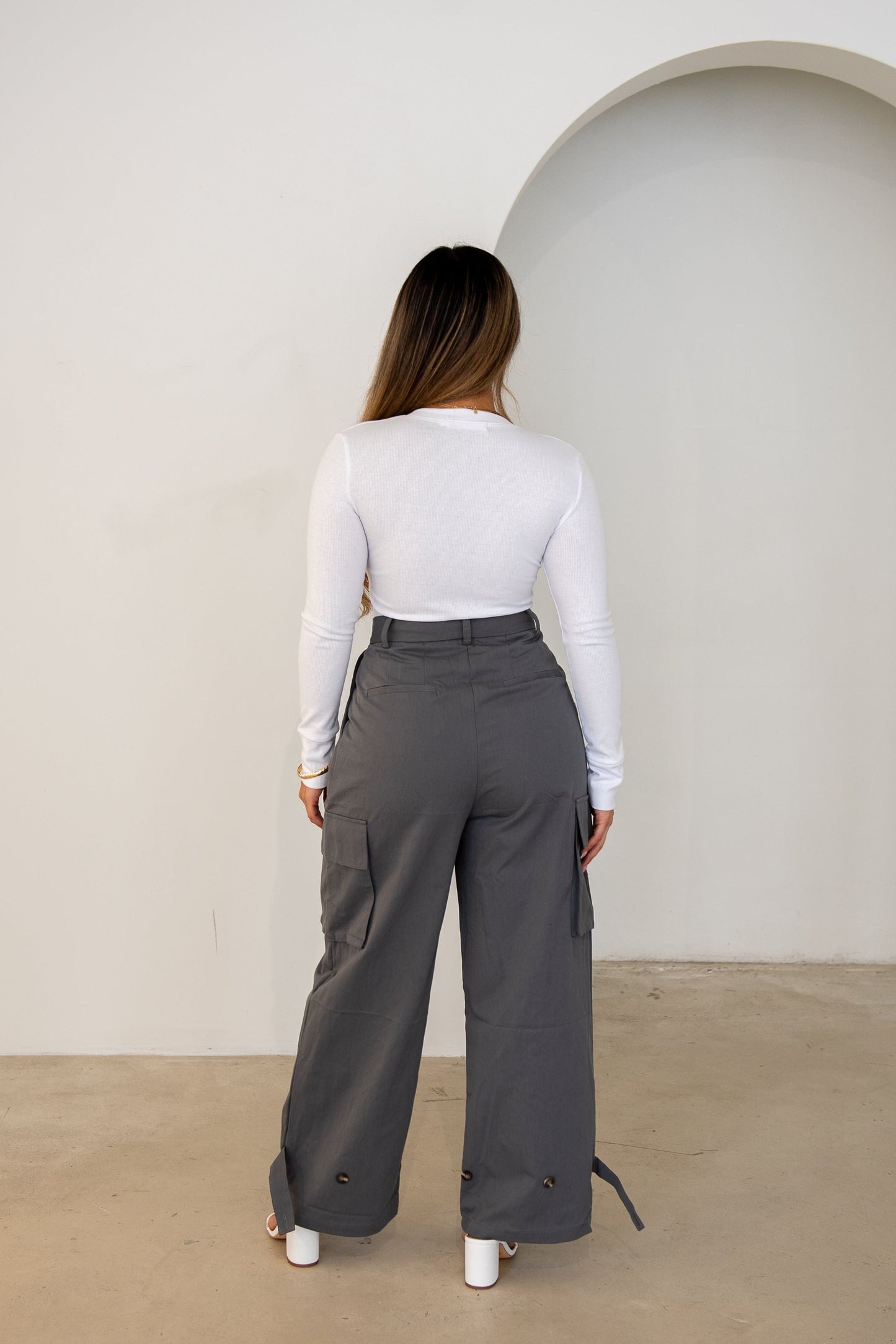 Luxe Cargo Pants - Grey