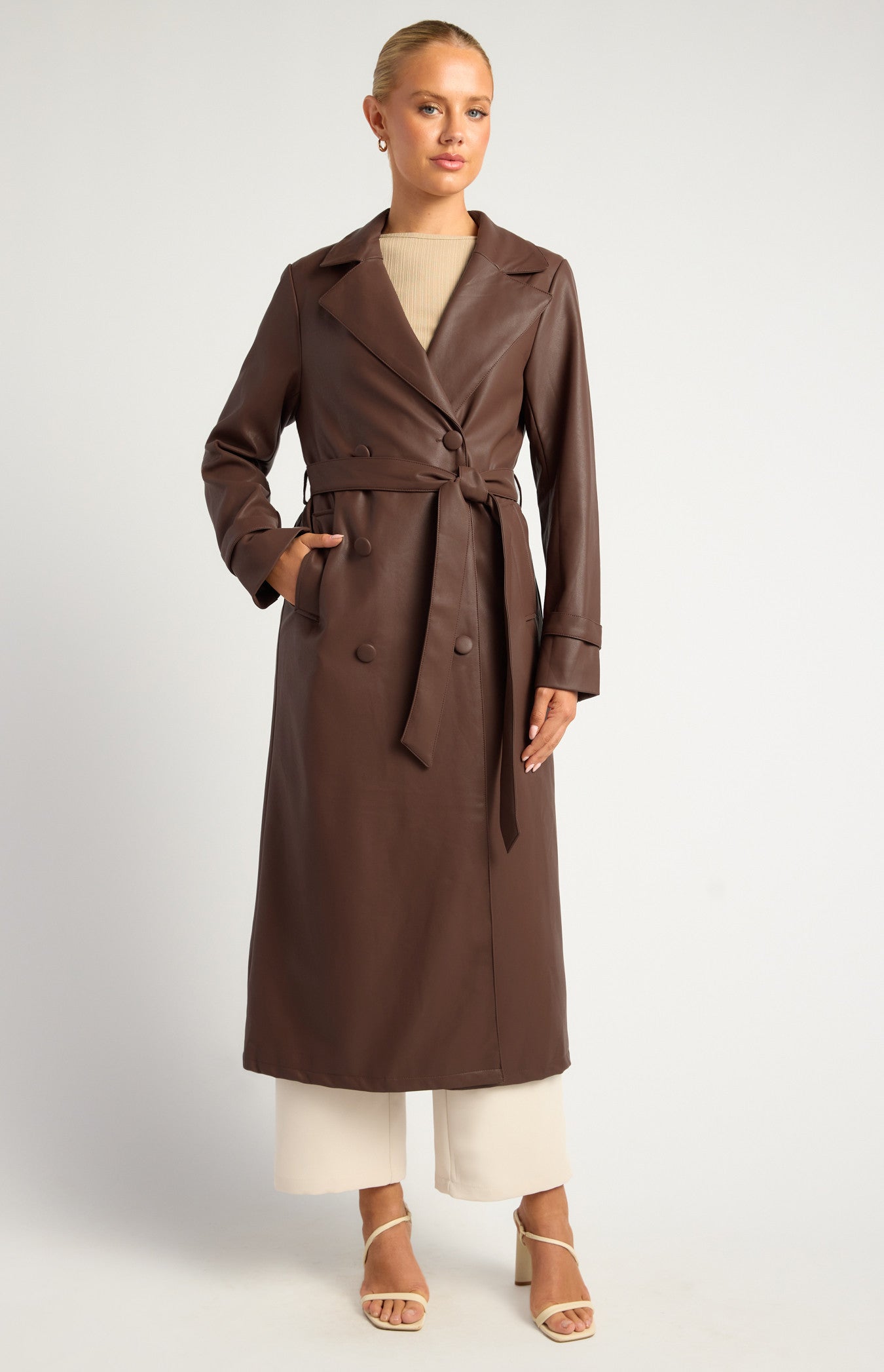 ELLE TRENCH COAT CHOCOLATE