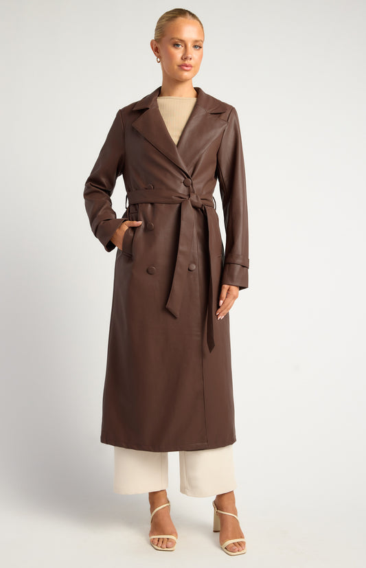 ELLE TRENCH COAT CHOCOLATE