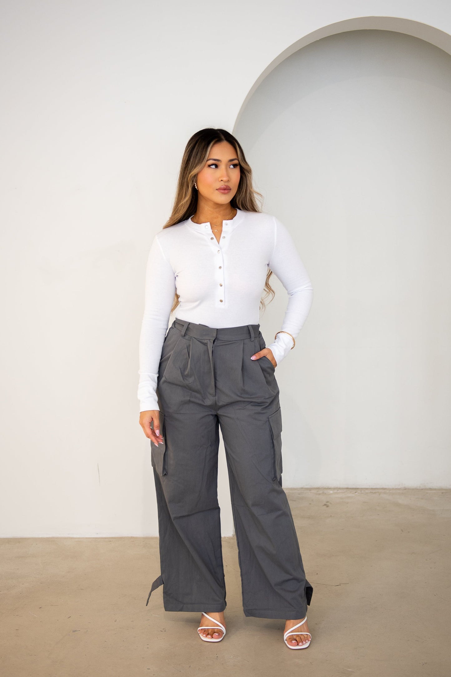 Luxe Cargo Pants - Grey